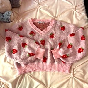 Pink strawberry sweater